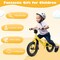 Costway 12 Inch Toddler Balance Bike No Pedal Training Bicycle with Inflatable Rubber Tires Yellow/White/Red